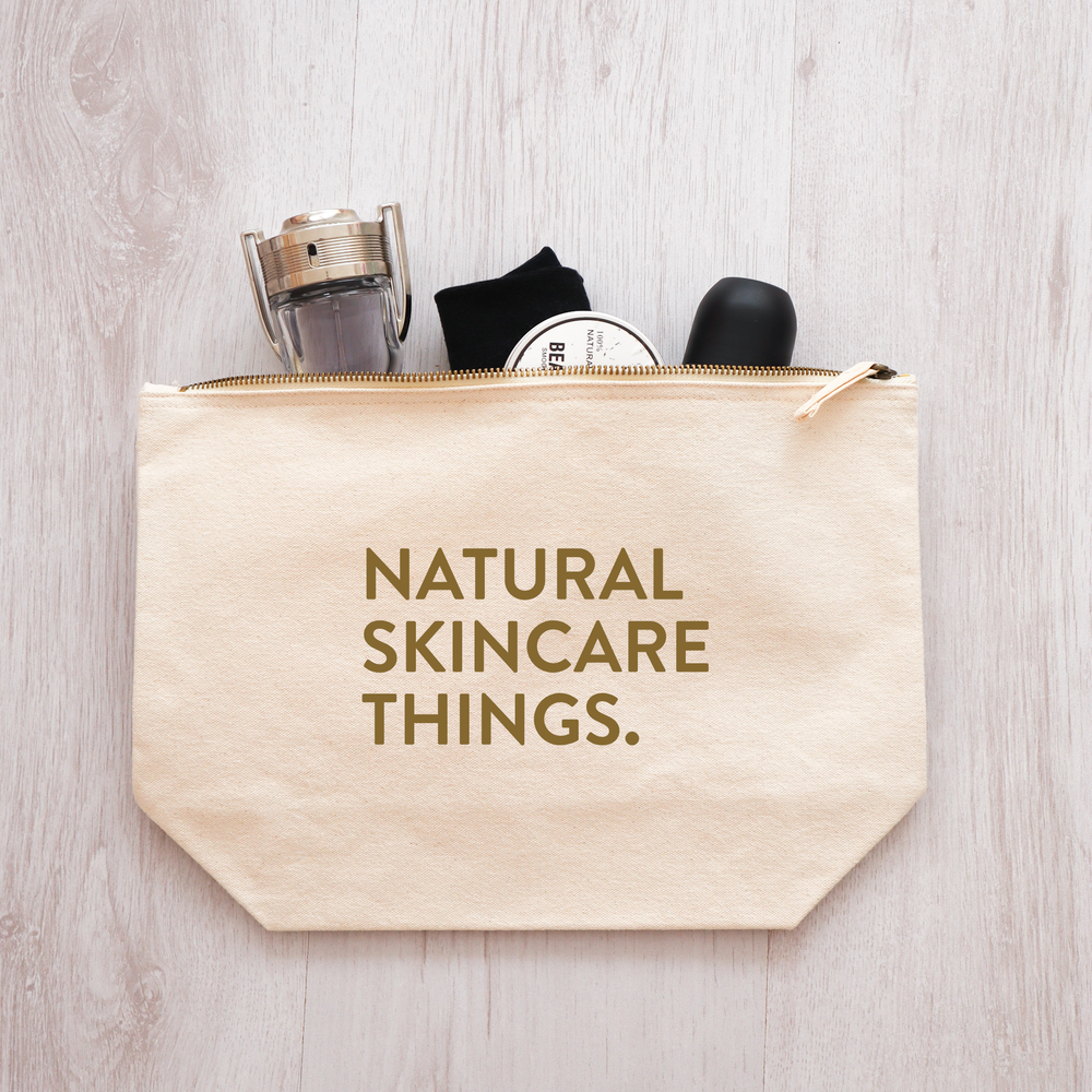 Natural skincare storage make up toiletry bag