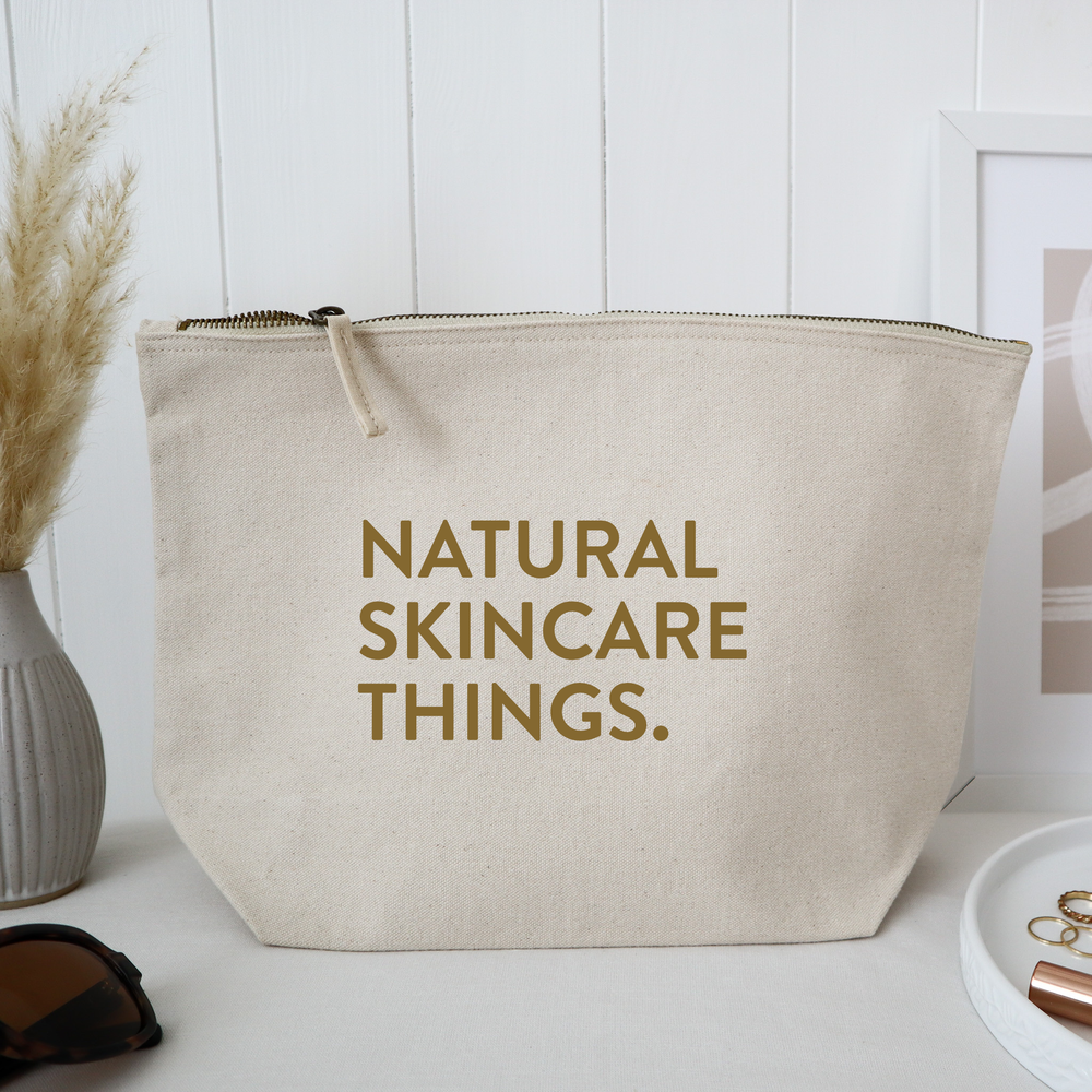 Natural skincare storage make up toiletry bag