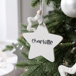 Personalised name star / bauble decoration for Christmas