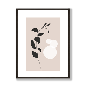 Minimal boho leaves art print