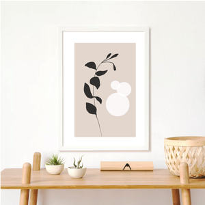 Minimal boho leaves art print