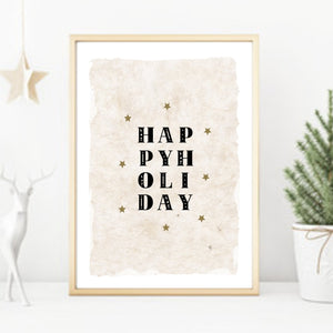 Happy holiday neutral Christmas print