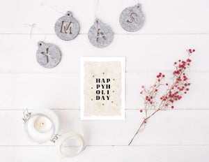 Happy holiday neutral Christmas print