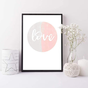 Love pink grey abstract print - Balance art print - Hygge wall art - Scandi prints - grey living room decor - bedroom wall art print